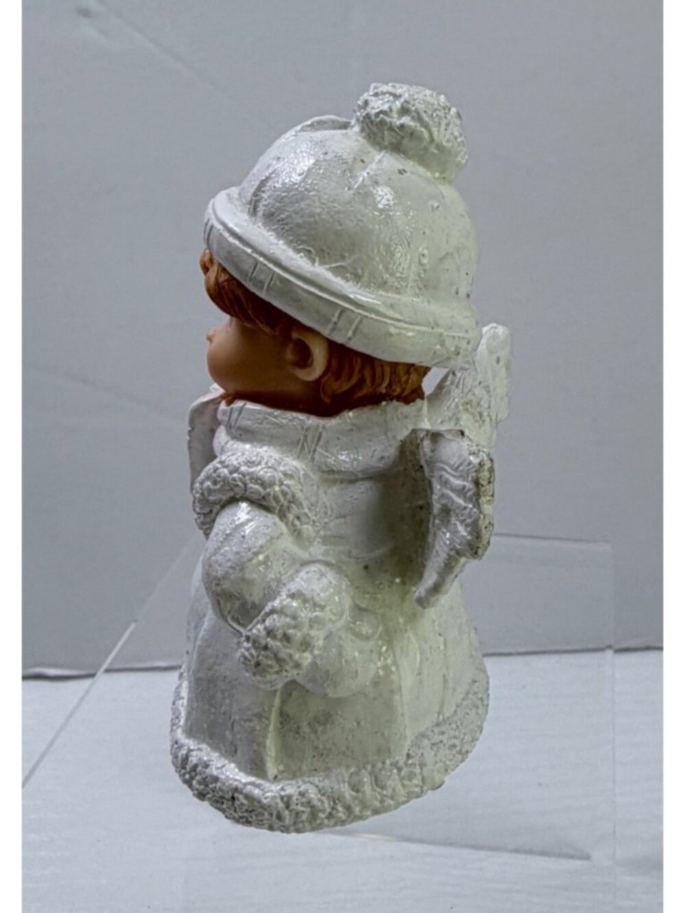 Winter White Angel Figurine Holding Star Glitter Accents Christmas Decor - Picture 5 of 9